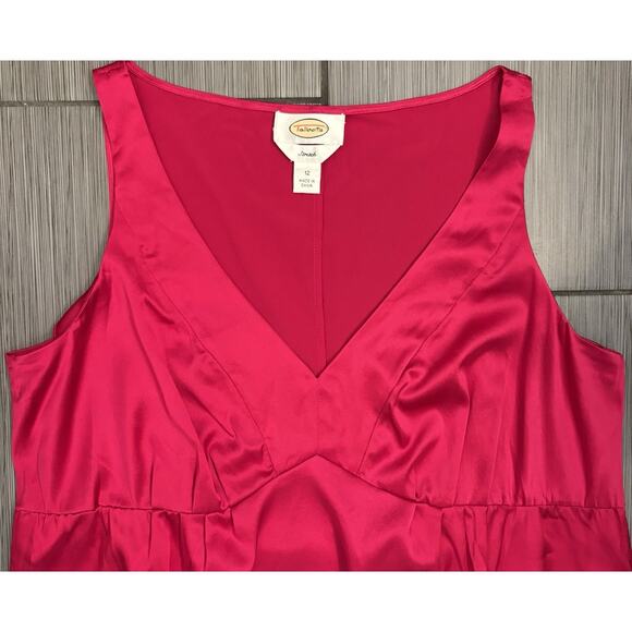 Talbots Red Silk V-Neck Tank Top Size 12 Stretch Lightweight - Picture 2 of 5